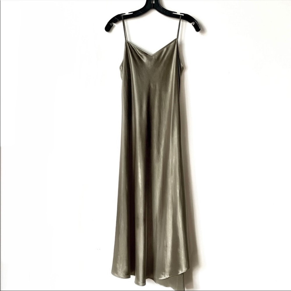 AllSaints Green Slip Dress